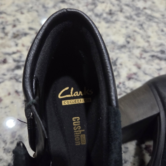 Cloudsteppers by Clarks Black Suede Fold-Over Ankle Boots - Picture 5 of 6